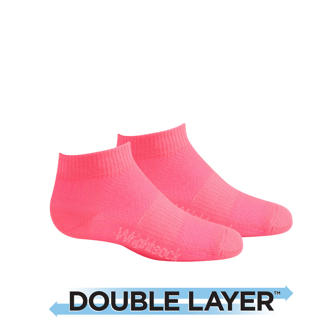 Kids CoolMesh, Double Layer, Lo Quarter, Pink socks.