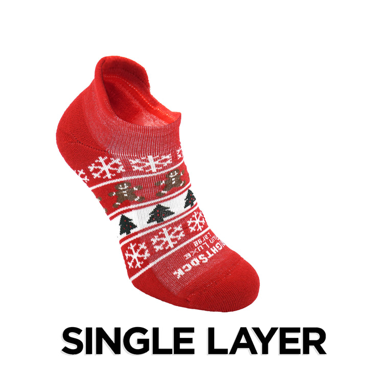 Run Luxe Tab Christmas Stripes running socks.