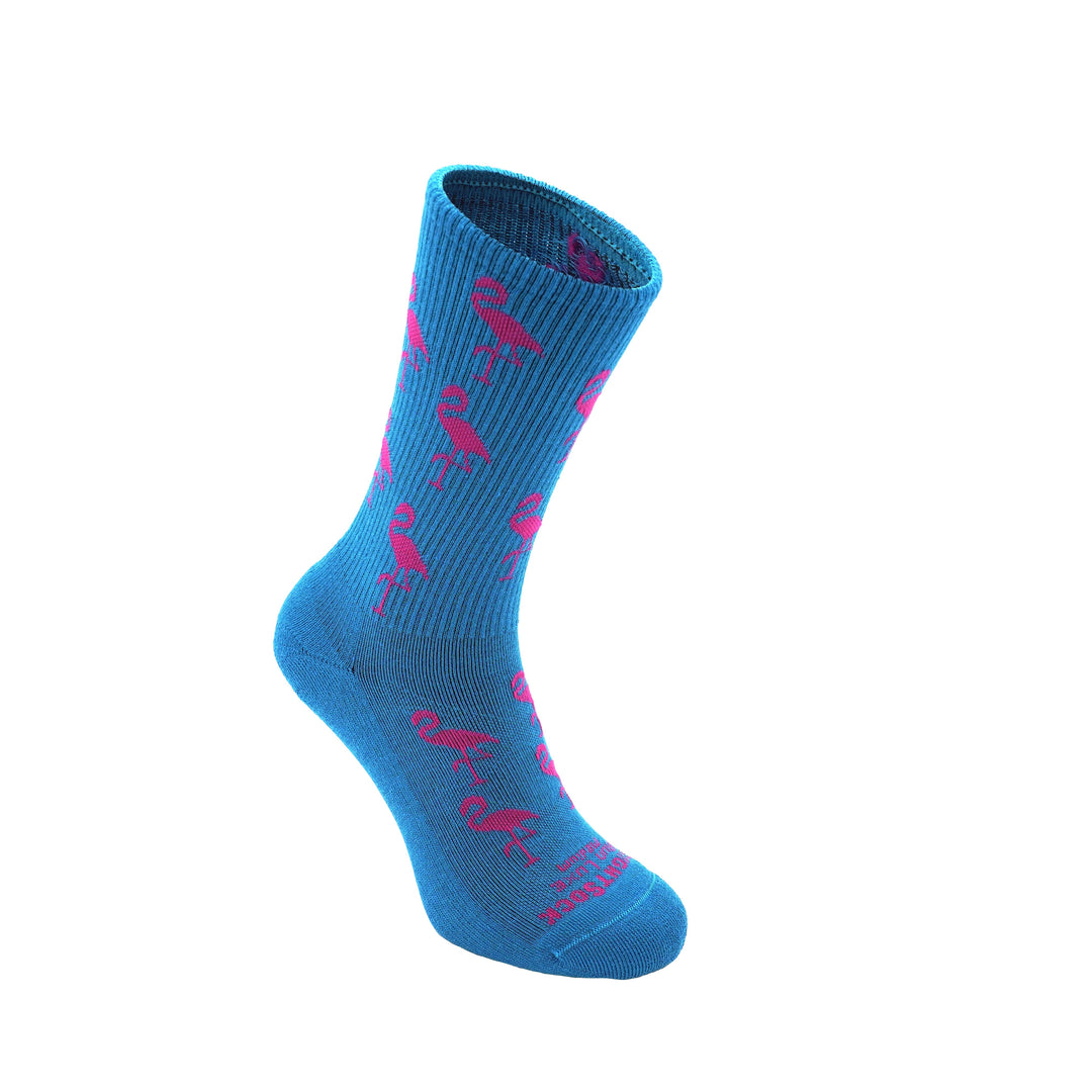 Run Luxe Single Layer Flamingo Crew Wrightsock