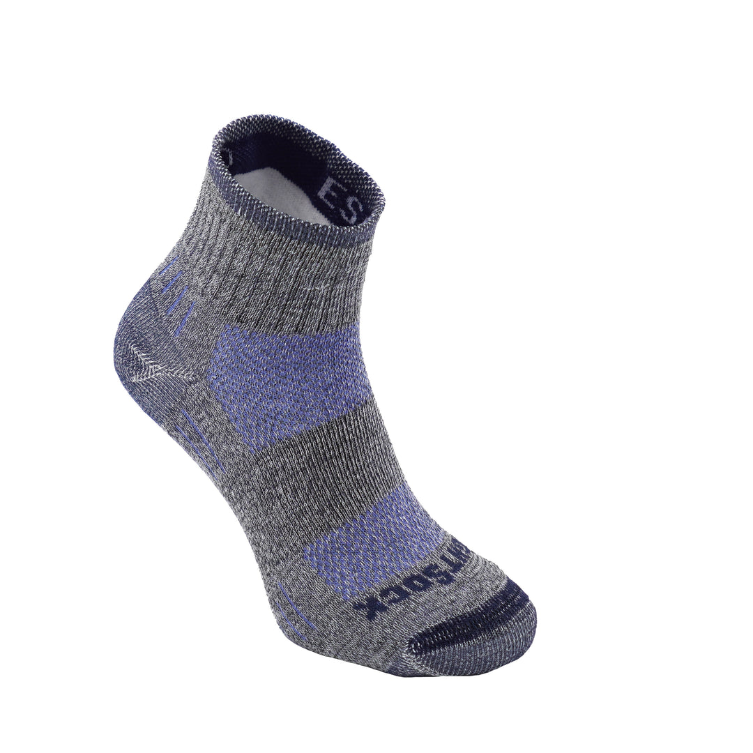 Escape Quarter anti-blister socks, blue twist