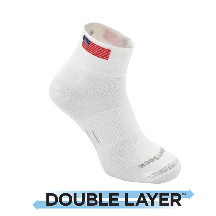 Explore, Double Layer, Quarter, Old Glory socks.