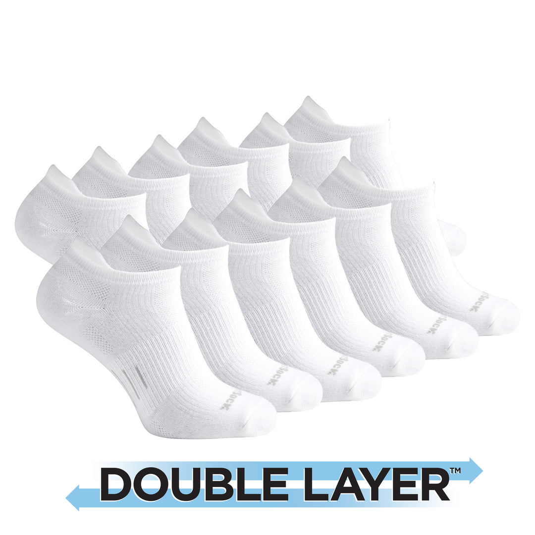 Run Tab white six pack anti-blister socks